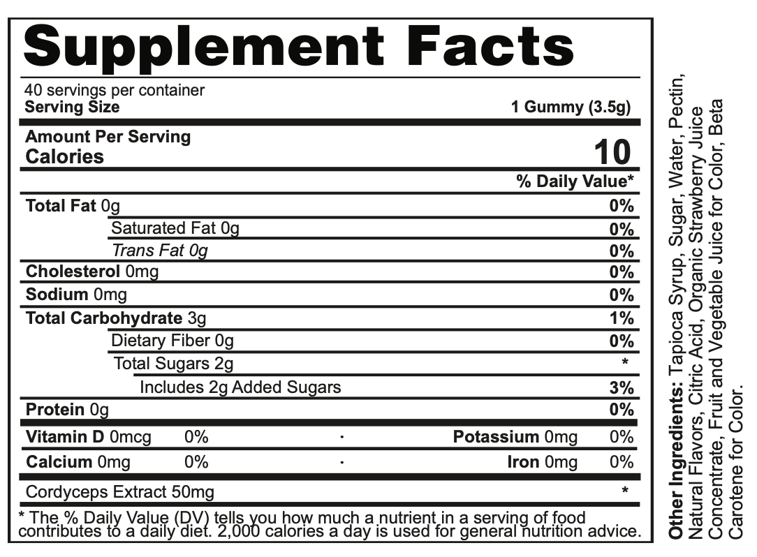 Cordyceps Gummies 40 Count